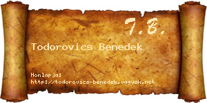 Todorovics Benedek névjegykártya