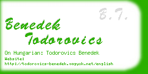 benedek todorovics business card